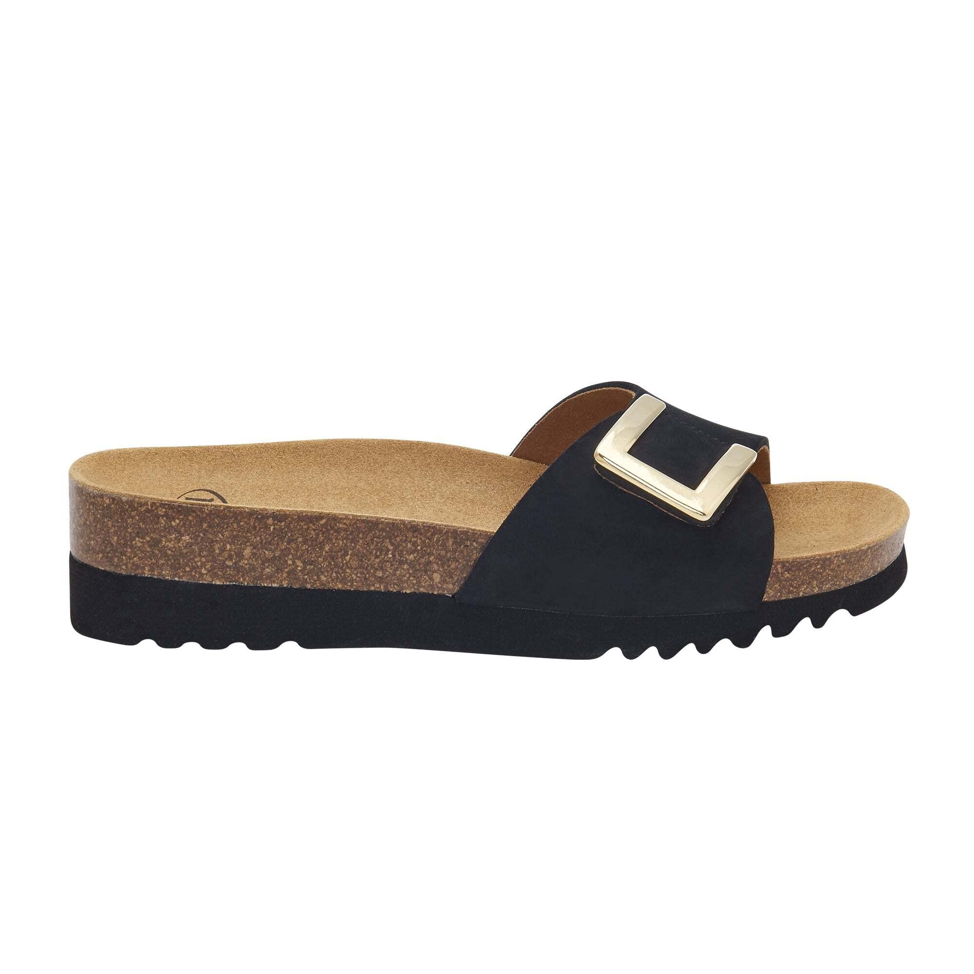 Scholl Women's Aberdeen Sandal, Black, 6 UK