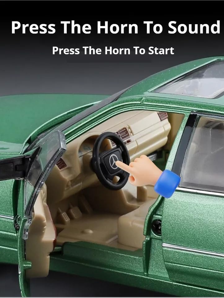 Image of 1:24 Benz S-W140 320SEL Toy Car Diecast Metal Pull Back Car - 6 Openable Doors with Sound & Light | Luxury Toy Car & Gift for Kids 【Colors as Per Stock】