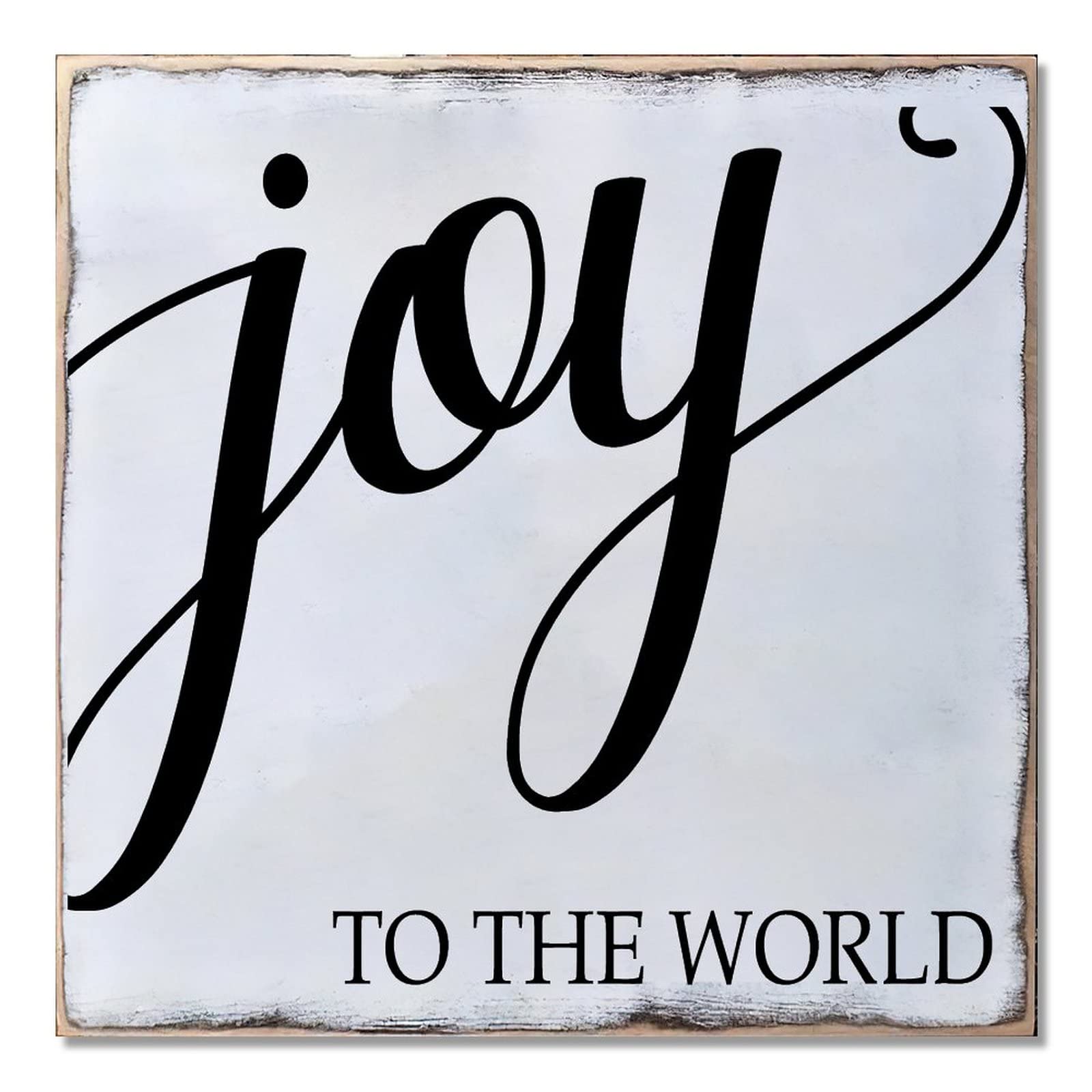 Panneau de table Joy to the World en bois rustique de 40 cm pour maison et cuisine