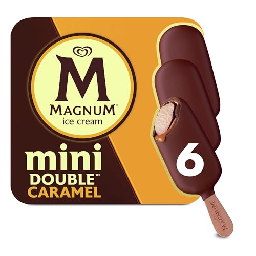 Magnum Mini Ice Cream Bars 6 Count Double Caramel for an Indulgent Ice Cream Made with Premium Milk Chocolate, 44% Cacao 11.1 oz - Thumbnail 4