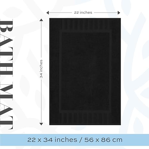 Miniatura 3 de White Classic Juego de toallas negras de 8 piezas [2 toallas de baño, 2 toallas de mano, 4 toallas faciales] y 2 tapetes de baño de lujo de 22 x 34