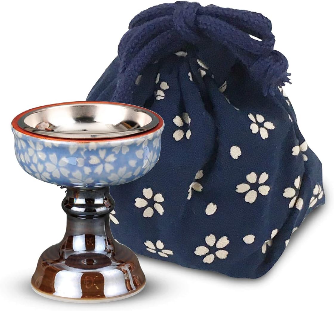 2G Select Buddhist Bowl, Multi Diameter 2.1 x 2.4 inches (5.4 x 6.2 cm), For Buddhist Altar, Rice Bowl, Flower Picking, Arita Ware, Dropped, Cherry Blossom Small Pattern Included