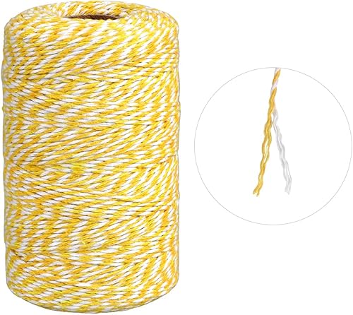 Miniatura 29 de Cuerda de algodón de 328 ft, cuerda de Navidad, cuerda resistente para manualidades y envolver regalos. Rojo Blanco