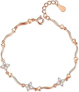 ブレスレット レディース 人気 レディース 四つ葉のクローバー ブレスレット ピンク腕輪 ジルコニアローズゴールド プレゼント 女性