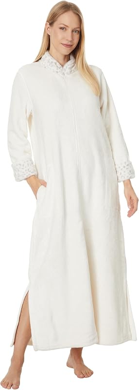 Women's Plush Lynx Mandarin Zip Caftan