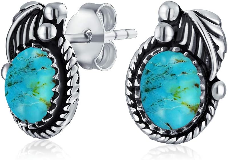 Bali Boho Bezel Set Ornate Round Stud Earrings For Women For Teen Oxidized .925 Sterling Silver More Gemstone Birthstones