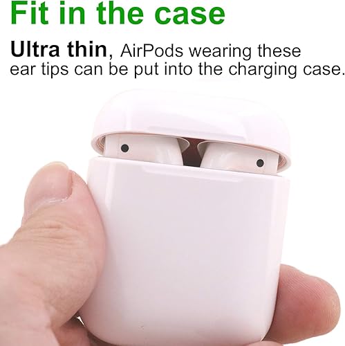 Miniatura 3 de Ajuste en la funda 6 pares de auriculares delgados de repuesto para los oídos, puntas de gel, accesorios para la piel compatibles con AirPods 1 y 2