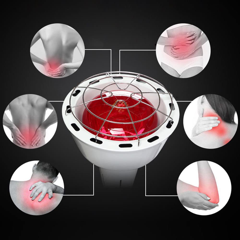 Lampe infrarouge 275 W pour thérapie par la chaleur - Lampe à lumière rouge - Projecteur IR Bulb - Avec trépied à rouleau