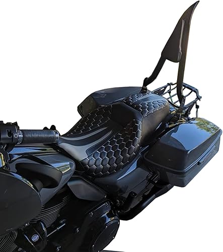 Miniatura 7 de Respaldo de barra Sissy negro mate, almohadilla trasera desmontable para respaldo del pasajero, compatible con Harley Davidson Touring modelos 2009