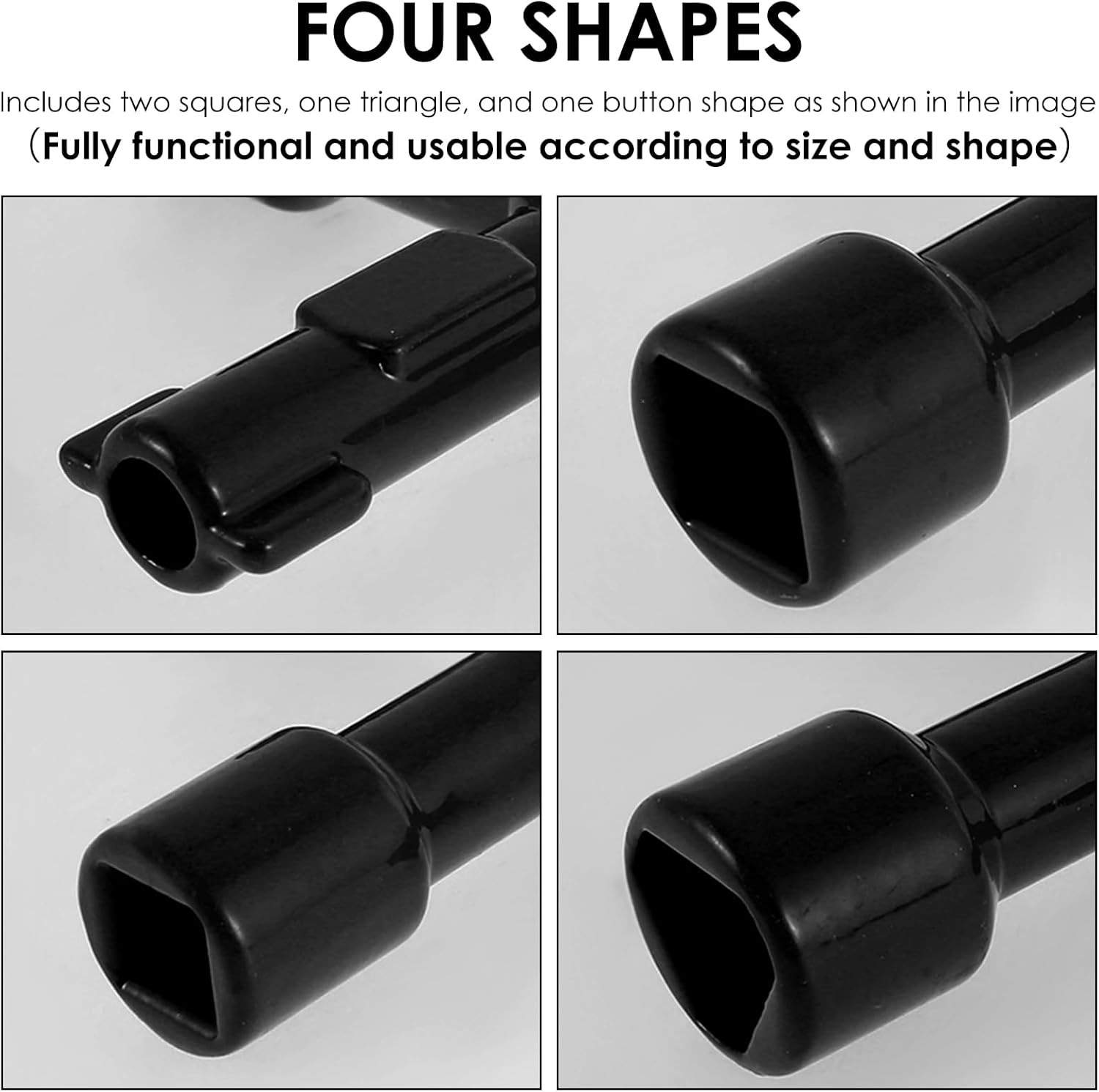 12PCS 4 in 1 Meter Box Key, Universal Cross Utility Key for Mail Box, Elevator, Train Door, Water Meter Valve(12PCS-Black)