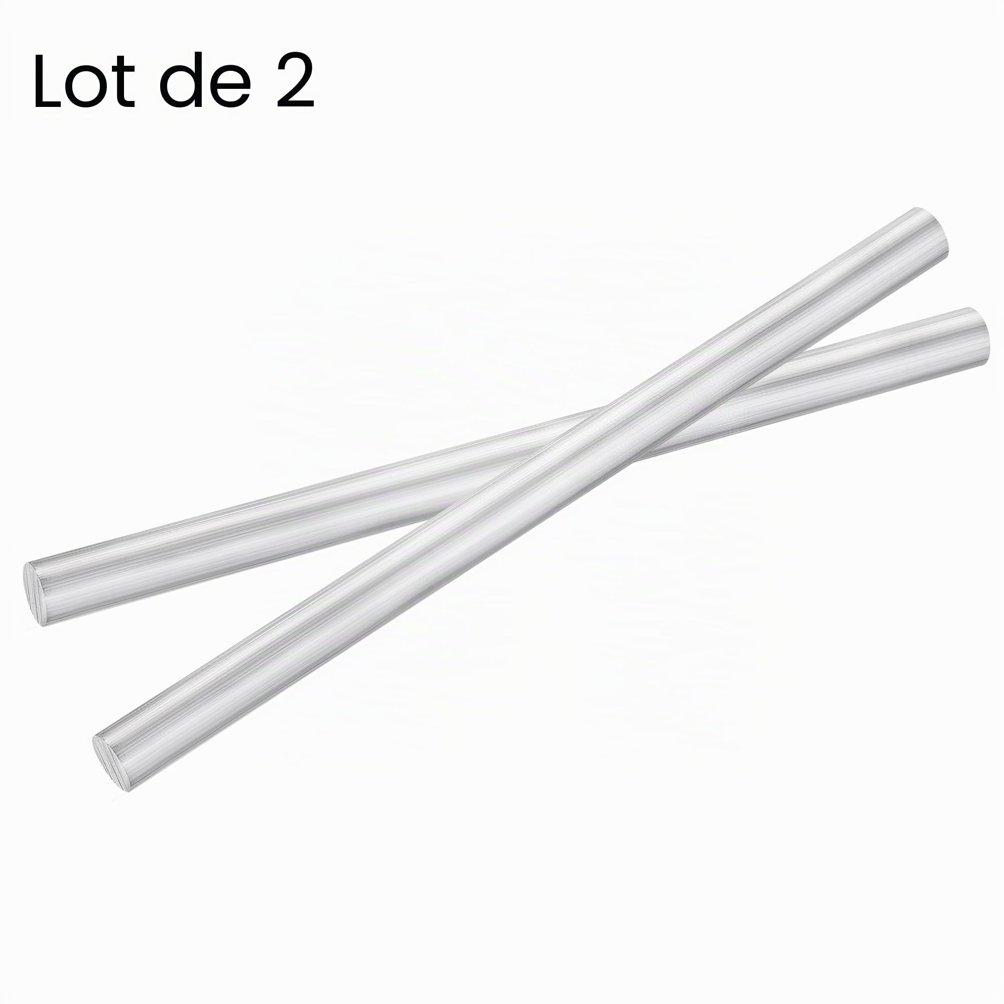 sourcing map Aluminium Solide Rond Tige Tour Barre 15mm x 250mm pour Bricolage Artisanat Outil 2Pcs