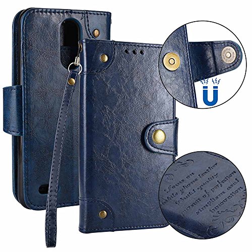 Capa K10 2017, Dfly-US Retro Slim Couro PU Estilo Página Integrado 5 compartimentos para cartões Clá