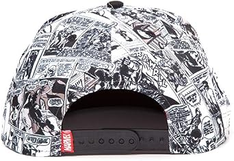 Marvel Comics Logo and Comic Pattern Snapback Baseball Cap Multi-Colour SB0