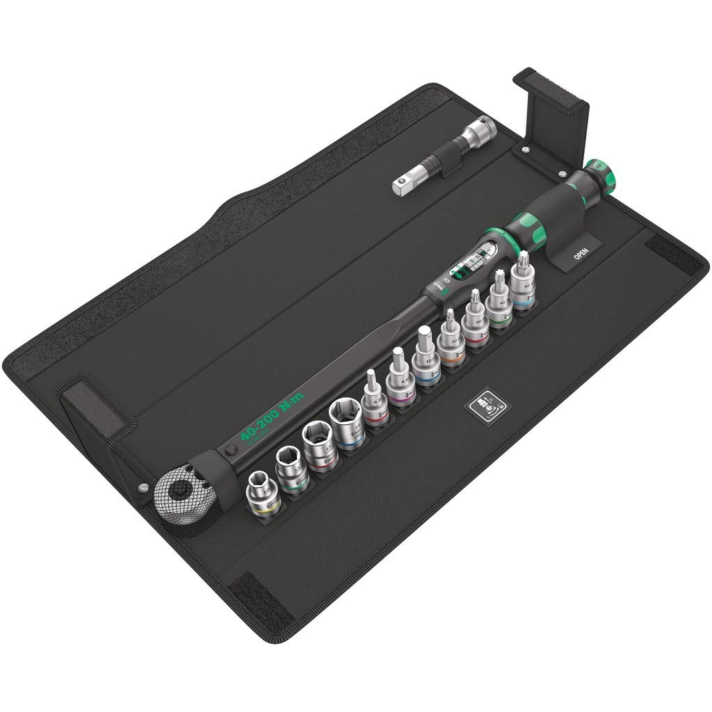 Wera Black Click-Torque C 3 Set 1 Adjustable Torque Wrench Set, 1/2" Square Drive, 40-200 Nm, 13Pc, 05075680001