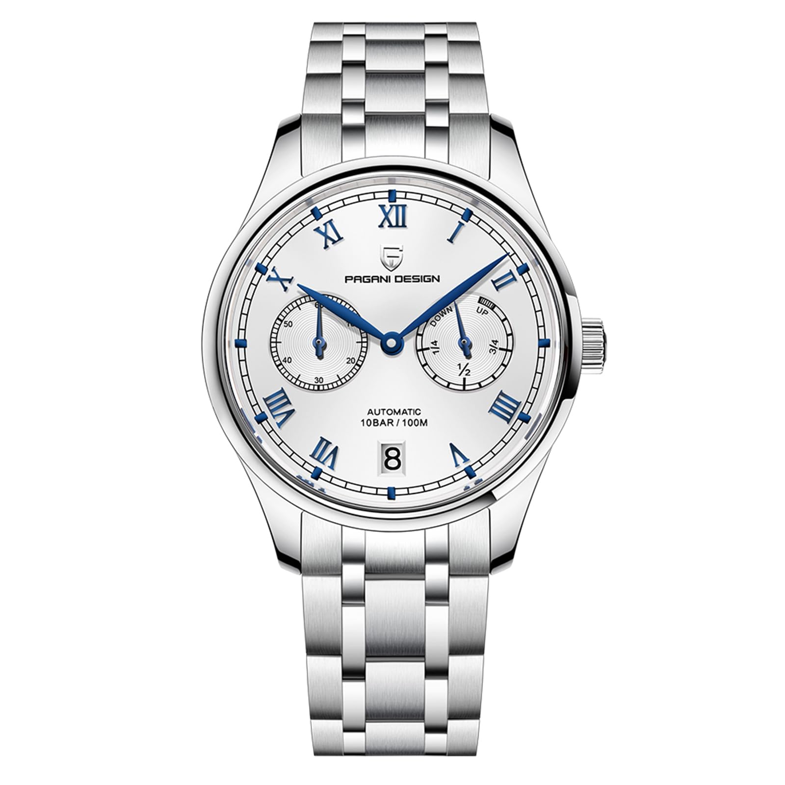Pagani Design Herrenuhr Classic 41mm Automatik Mechanische Edelstahluhr Saphirglas Wasserdicht Datum Luxus Casual Uhr