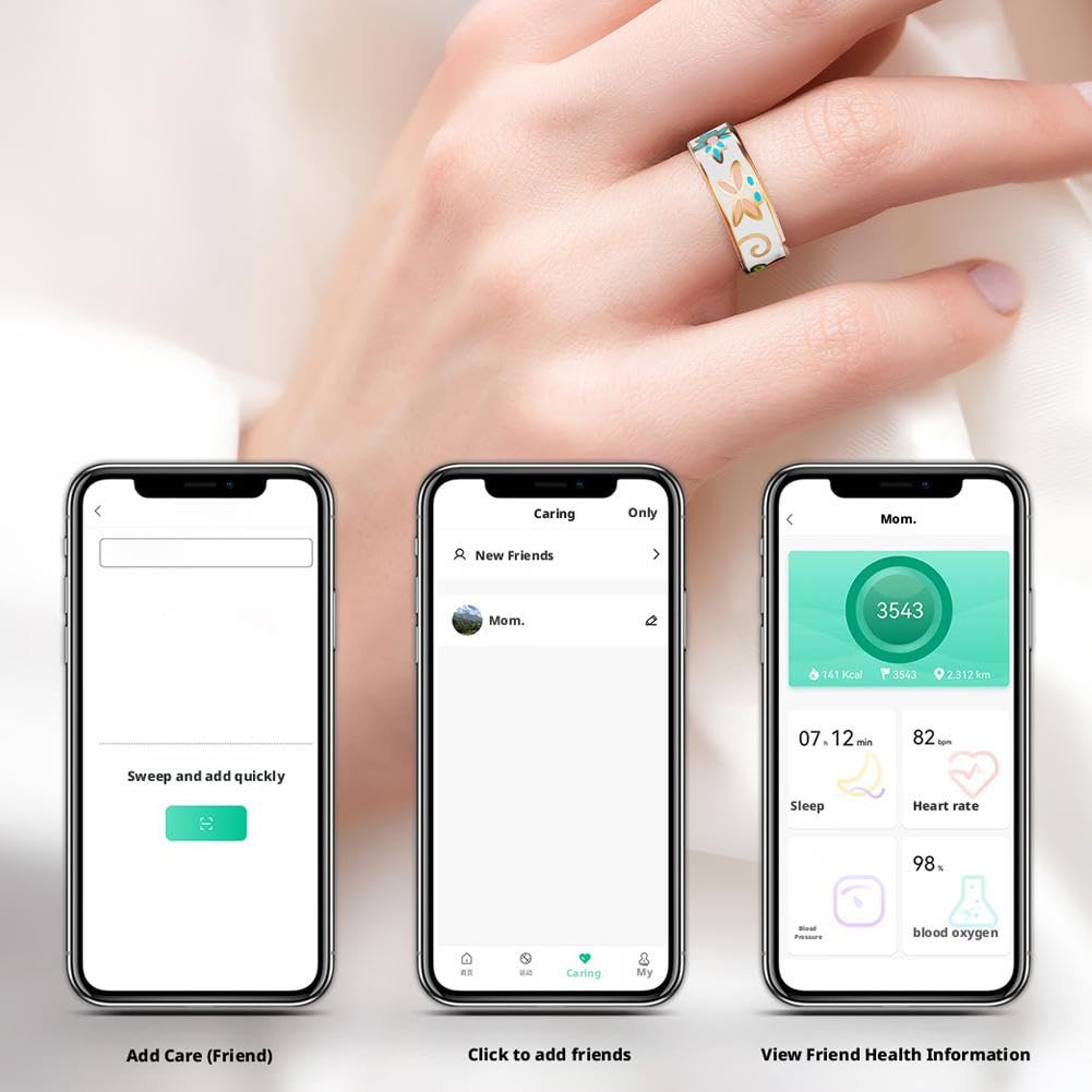 Oracle Smart Ring, 2026 nuovo anello Oracle per donne e uomini, impermeabile IP68, anello per monitoraggio del fitness e del sonno, ricarica wireless, fotografia a distanza, senza costi mensili