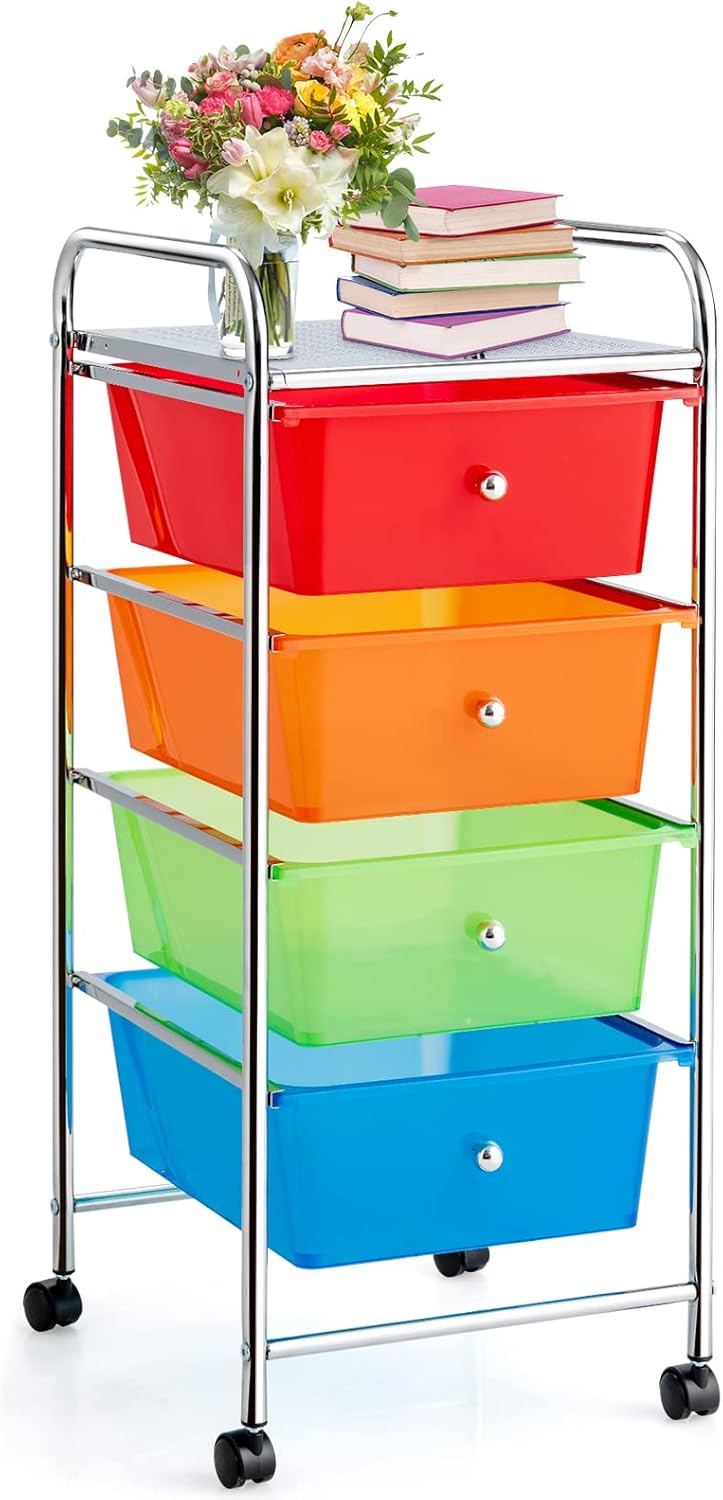 RELAX4LIFE Storage Drawer Carts Classroom Organization Rolling Carts