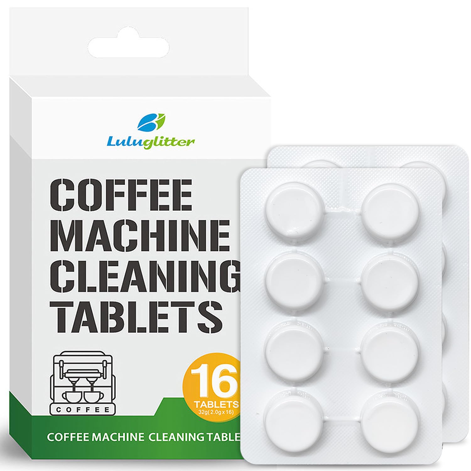 Espresso Machine Cleaning Tablets Coffee Machine Cleaner Compatible with Breville Barista Express, Gaggia, Delonghi, Jura, Philips 16 tabs Convenient removes coffee oils