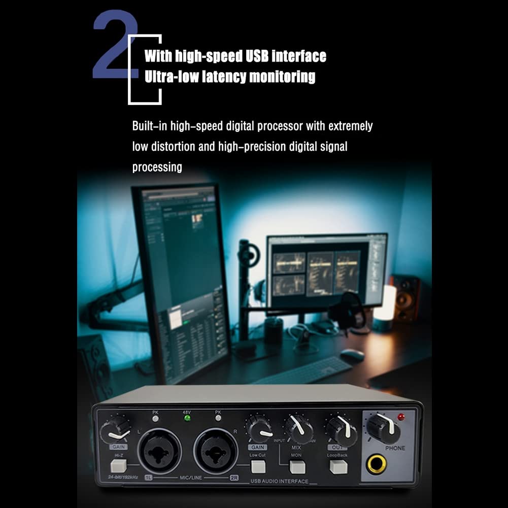 Lisher 1 scheda audio studio registrazione USB audio interfaccia professionale per registrazione audio per registrazione rosso