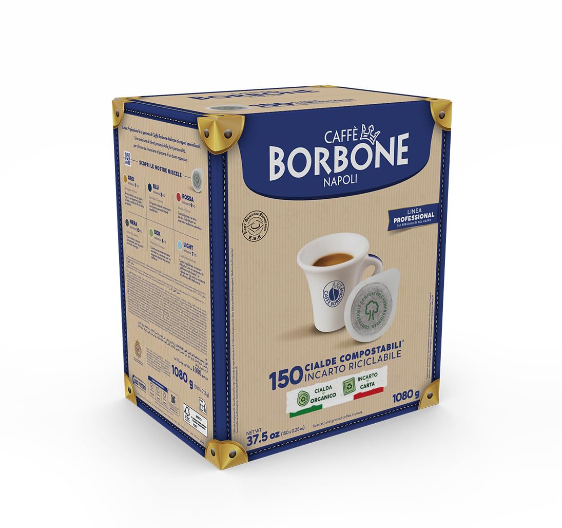 Caffè Borbone Espresso Paper Pods, Blue Blend, Balanced and Full-Bodied, Medium Roast ESE Pods, Authentic Italian Espresso - 150 Count