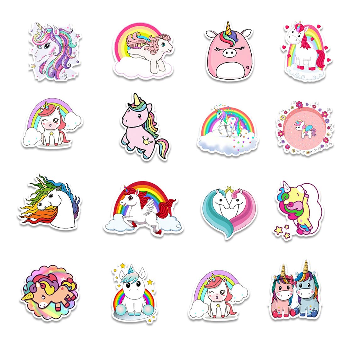 50 pcs Fogli di Adesivi per Bicicletta Adesivi con Unicorno Riflettenti per Bambini Sticker Impermeabili Estetici per Moto Bici Computer Valigia Laptop Auto Telefono Casco Skateboard