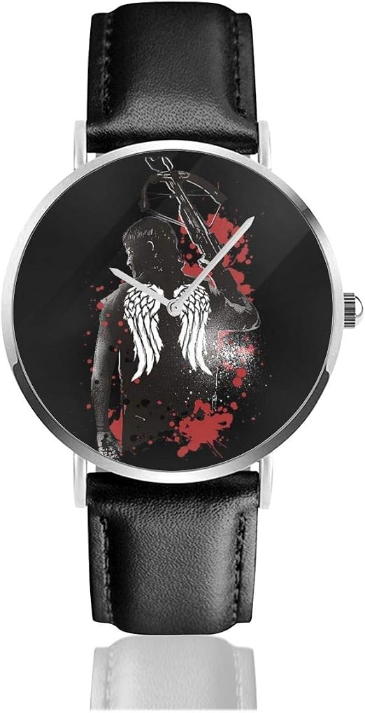 Orologio da polso unisex con ali e balestra Daryl Dixon, orologio al quarzo  in pelle con cinturino in pelle nera per uomo e donna : Amazon.it: Orologi