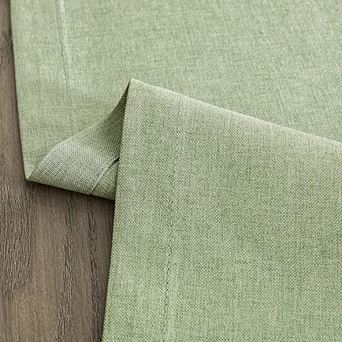Zeemart Basic Linen Style Table Runner, 14 X 72 Inch Sage Green, Rustic Farmhouse Green Table Runners 72 Inches Long, Everyday Polyester Table Runner - Machine Washable & Easy Care #TOP5