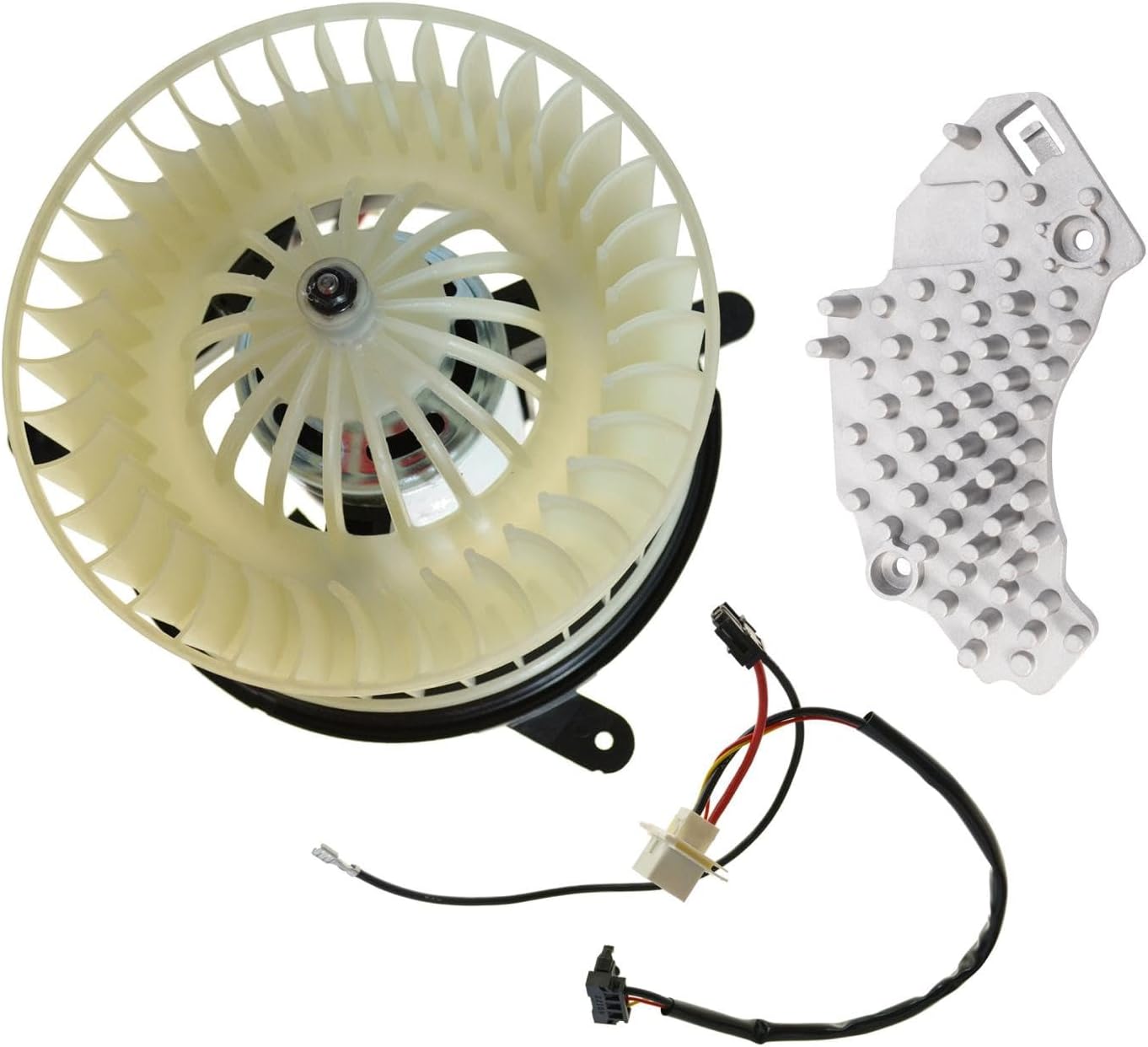 Heater Blower Motor with Fan Cage Resistor Kit Set Compatible with Mercedes Benz MB E-Class