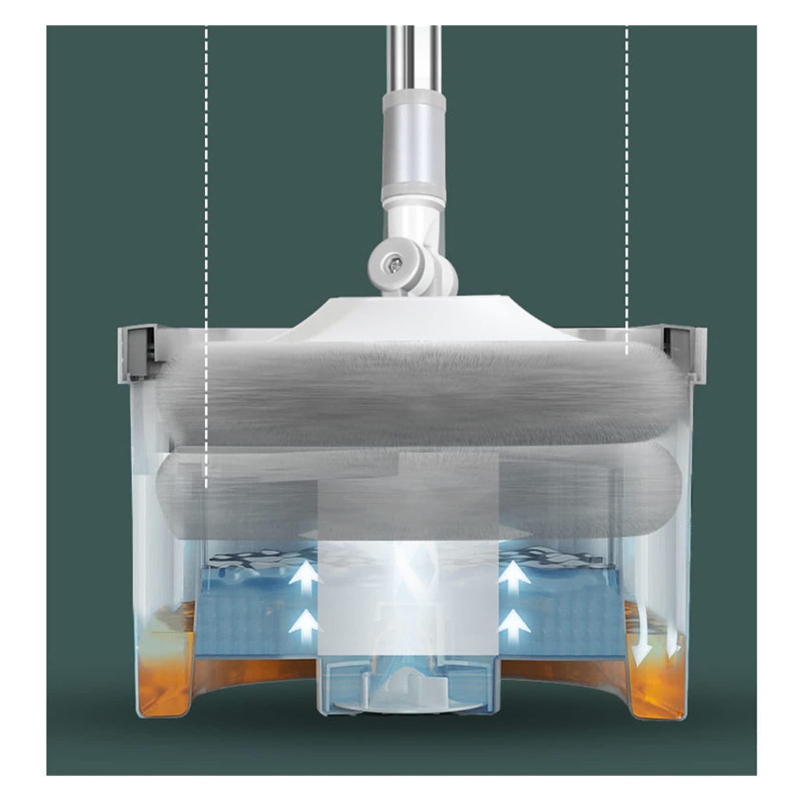 yaoqijie Fregona con cubo giratorio for limpieza de suelos, fácil de drenar, lavadora redonda, escobilla de goma, espray, exprimidor automático, todo for el hogar y el cubo de la cocina lasting ( Colo
