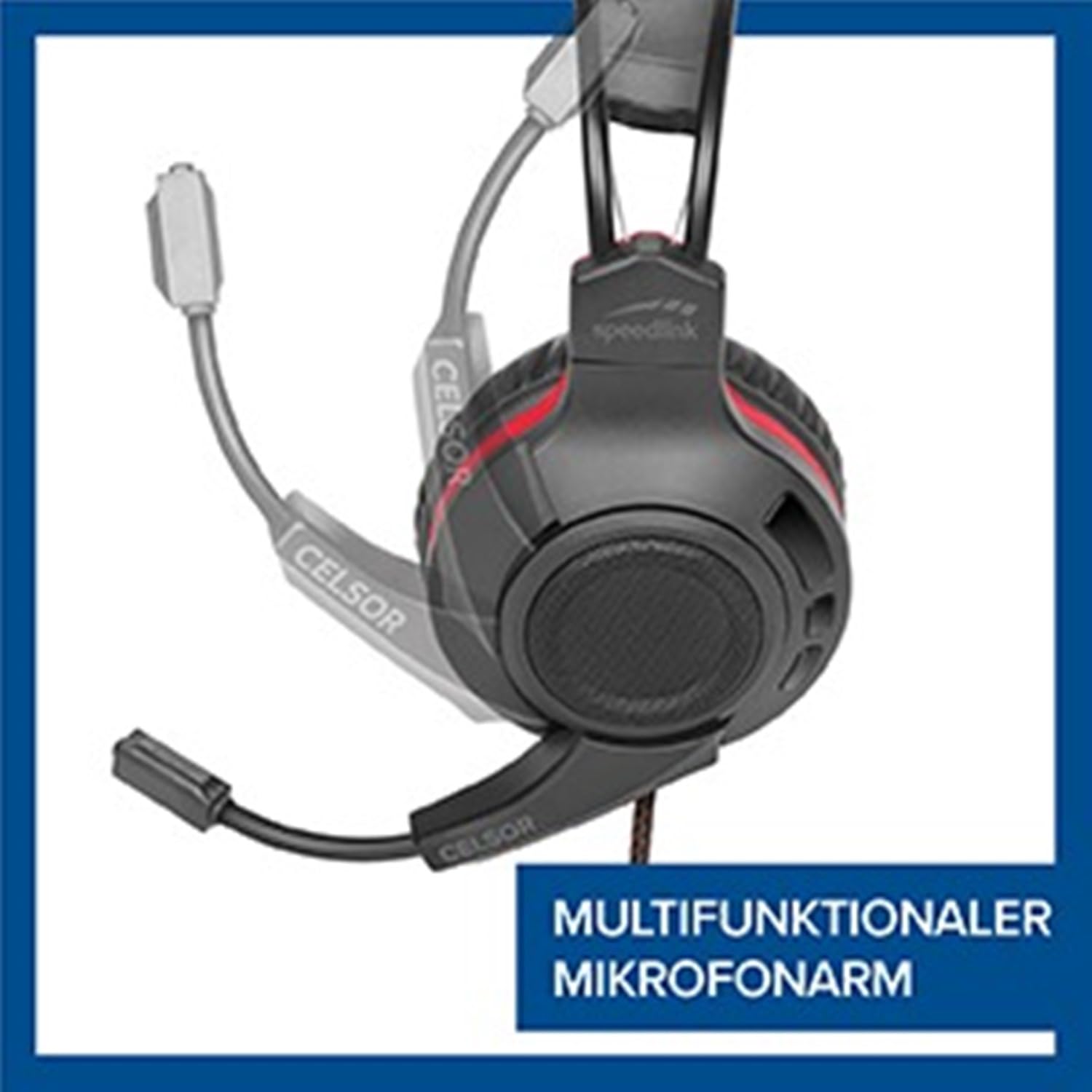 Speedlink CELSOR Gaming Headset - Gaming-Headset für PC/PS5/PS4/XBOX/SERIESX/S/Switch, Anschluss an Controller, schwarz