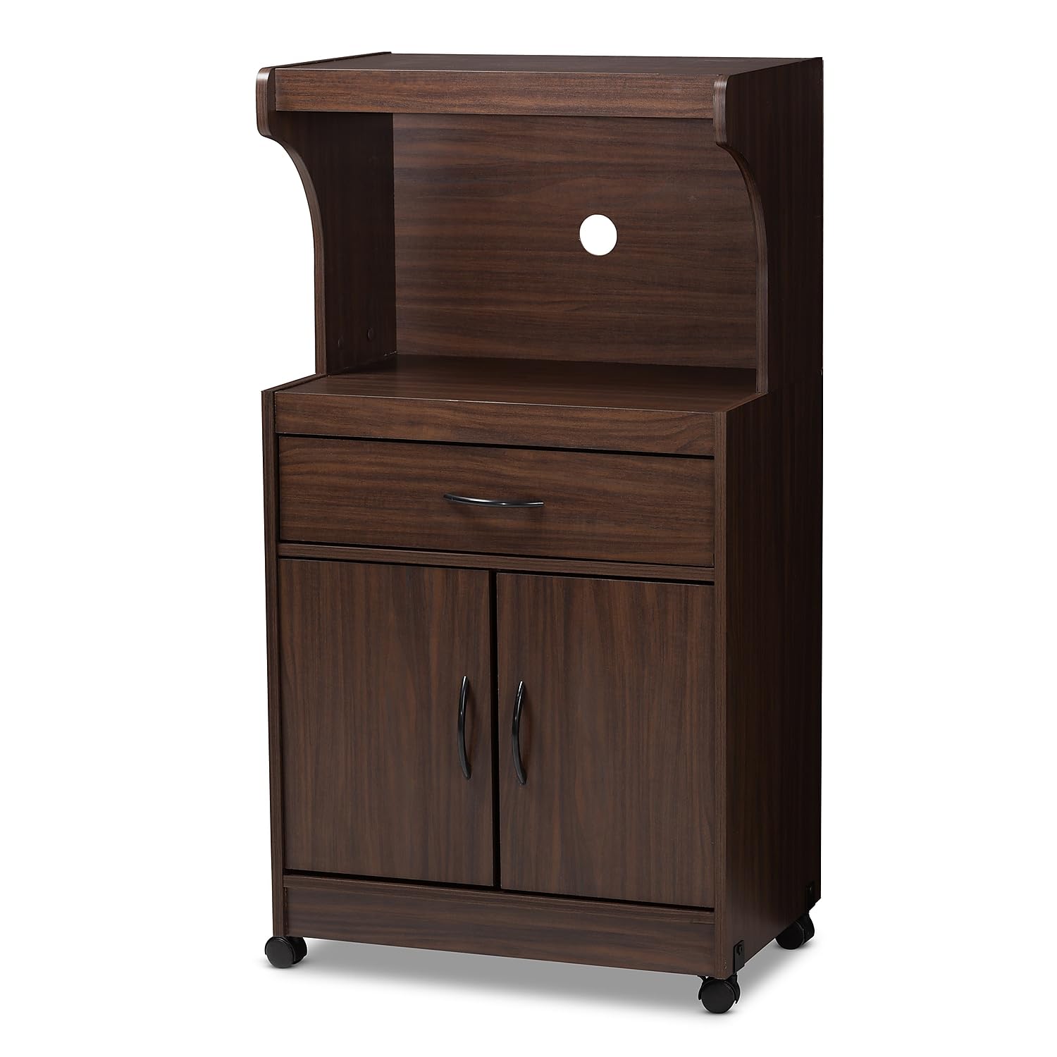 Baxton Studio Tannis Kitchen Cabinet with Microwave