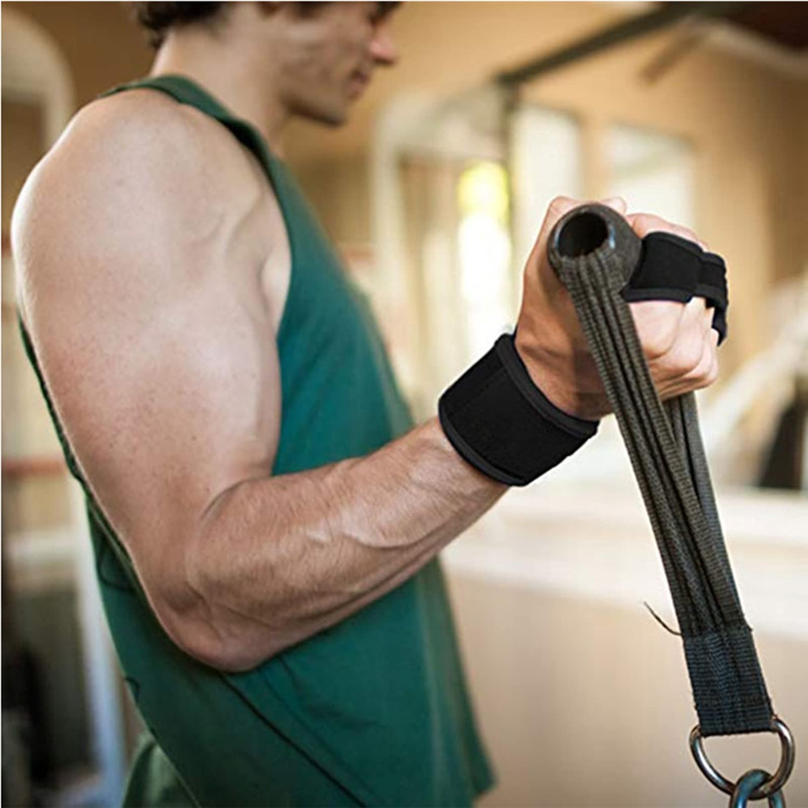 Guanti da Ciclismo Fitness da Allenamento per Uomo Donna Guanto da Palestra per ezze Dita con poggiapolsi smorzante Indossabile Guanti per Esercizi di Forza di Sollevamento Pesi Bodybuilding