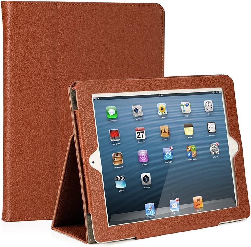 RUBAN Case for iPad 9.7 Inch 2018/2017/iPad Air 2/iPad Air 1 - [Corner Protection] - [Scratch-Resistant] Premium PU Leather Folio Smart Stand Cover w/Auto Sleep/Wake (Brown)