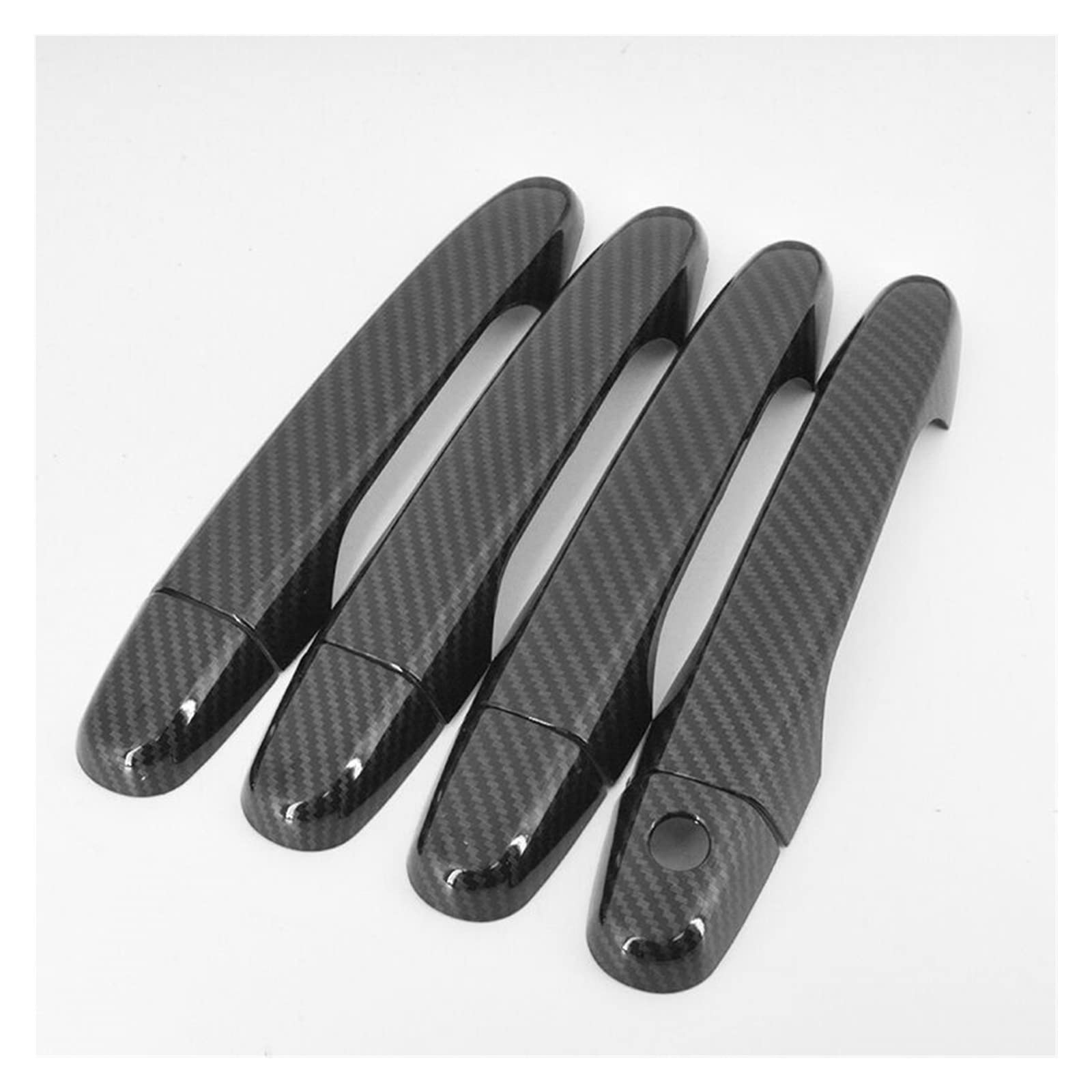 Rinkteea One Color Exterior Car Door Handle For Civic 2012-2016 Chrome Carbon Fiber Car Door Handle Covers Trim Styling Accessories(Carbon 0 Button)