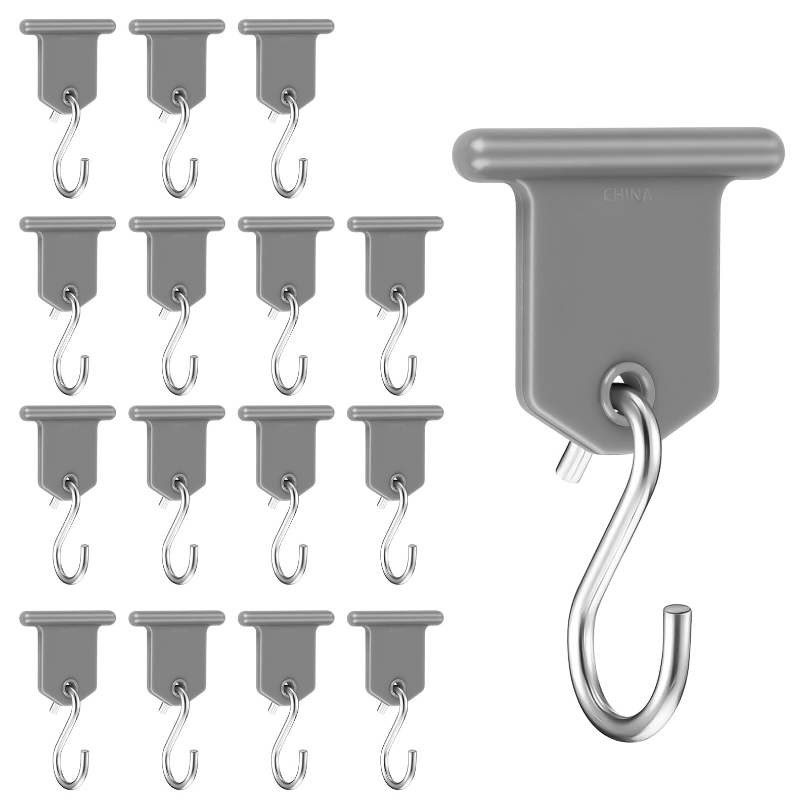 MplehDa Piping Strip Hooks, Set of 16 RV Awning Hooks, Camping Awning Hooks, Piping Rail Accessories, Camping Piping Rail Hooks Accessories for Motorhome, Caravan, Camping Tent
