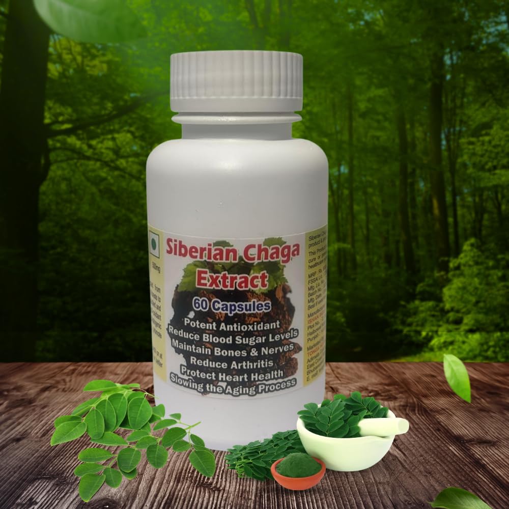 SIBERIAN CHAGA EXTRACT CAPSULE - 60 CAPSULES (GET 1 BOTTLE SIBERIAN CHAGA EXTRACT 50ML DROPS FREE)