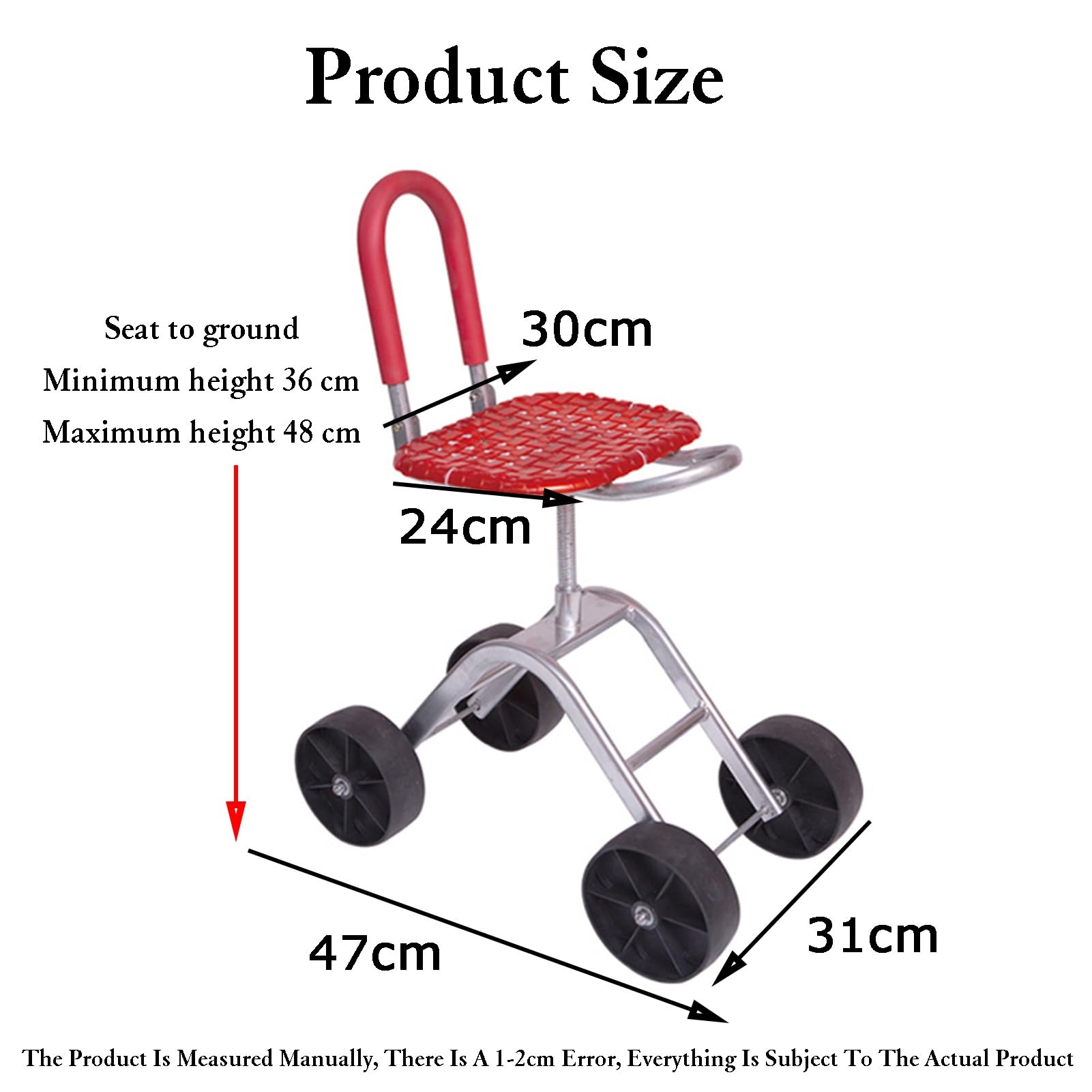 Chariot de jardin pivotant réglable avec roulettes – Pliable et portable pour terrasse et jardin