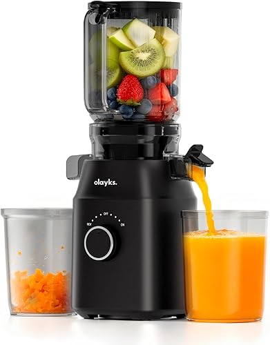 Máquinas exprimidoras, exprimidor de prensa en frío con canal de alimentación grande de 4.3 pulgadas para frutas y verduras enteras, máquina Negro
