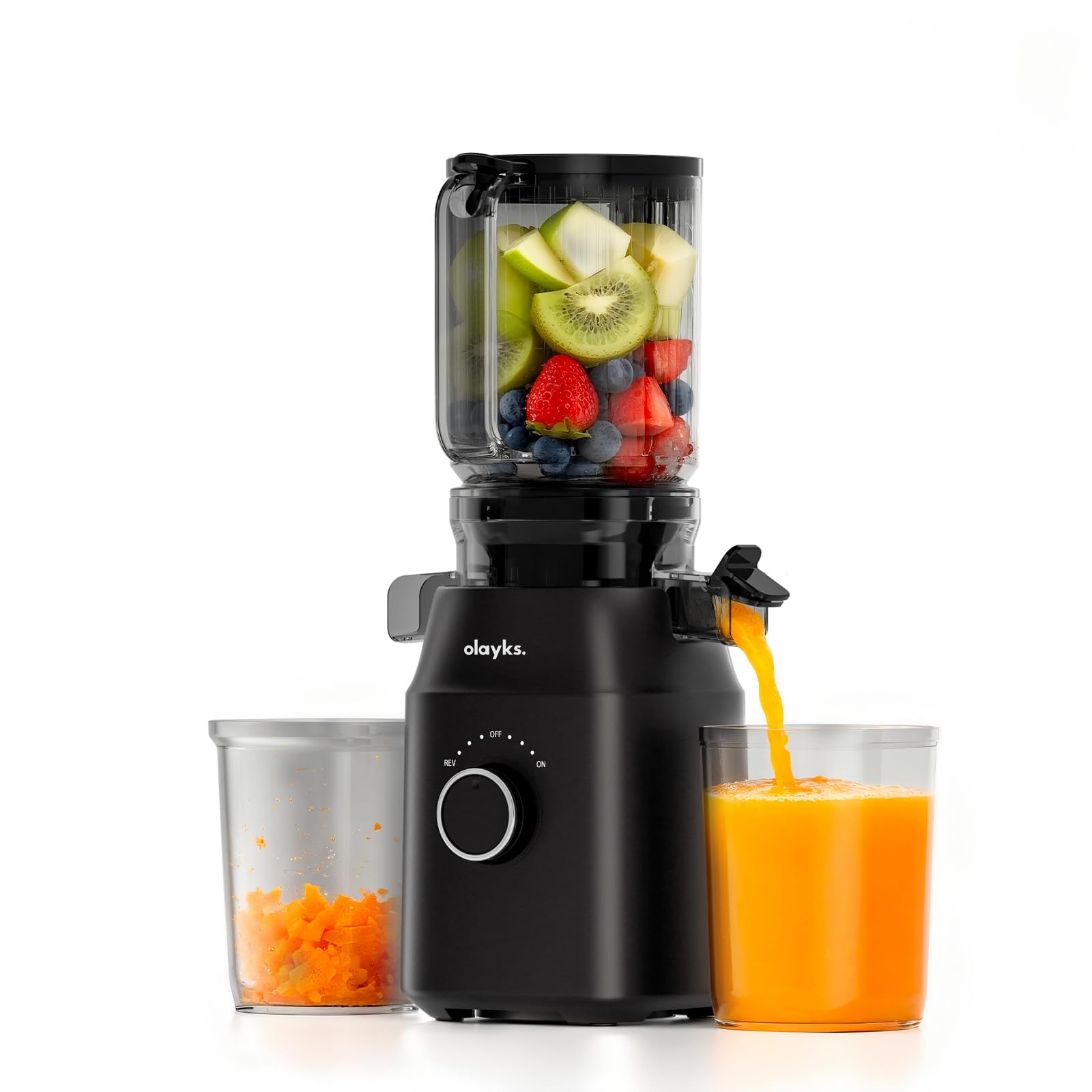 Juicer Machines Cold Press Juicer with 4 3 Large Feed Chute Fit Whole Fruit and Vegetable Masticating Machine