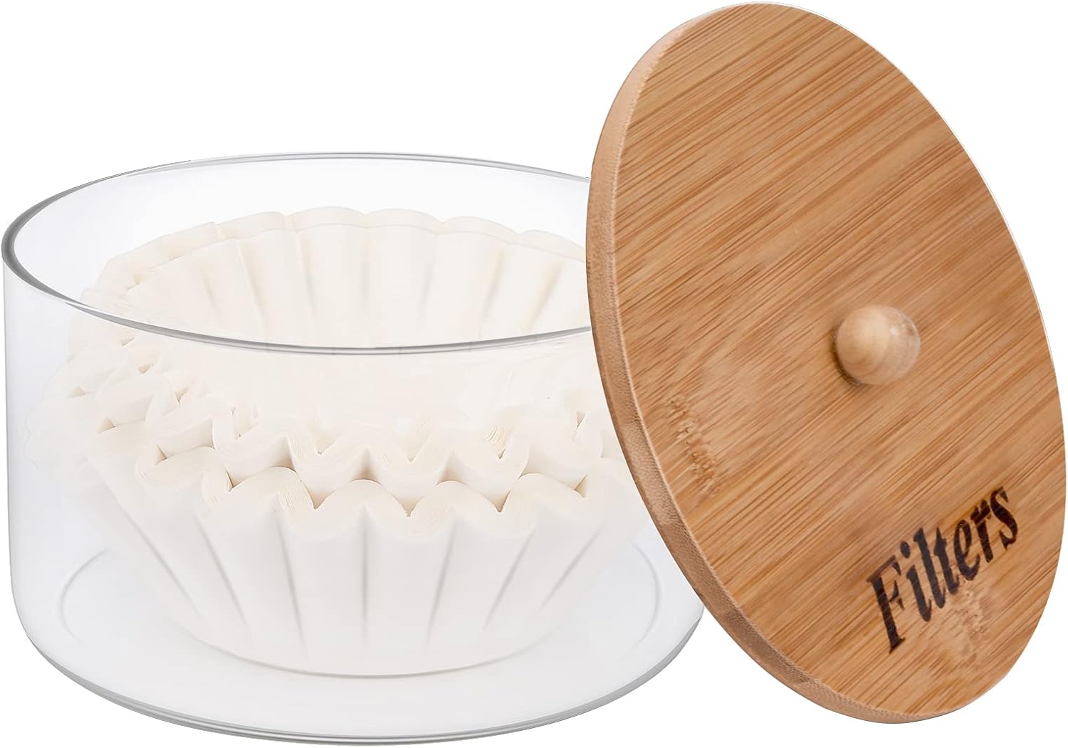 BKYFPQ Coffee Filter Holder, Glass Storage Container with