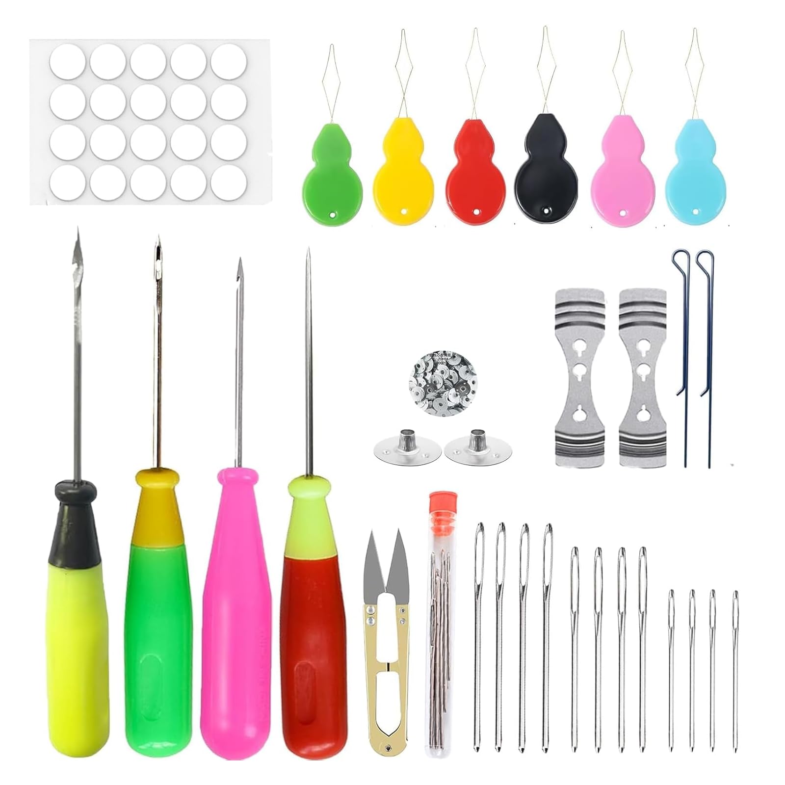 3 PCS Punch Needle Wick for Candle Making, Round Hole Candle Punch Wicking Needle Tools, Punch Needle Candle Wick Tool for Silicone Molds Making (Mix, 1 Set)