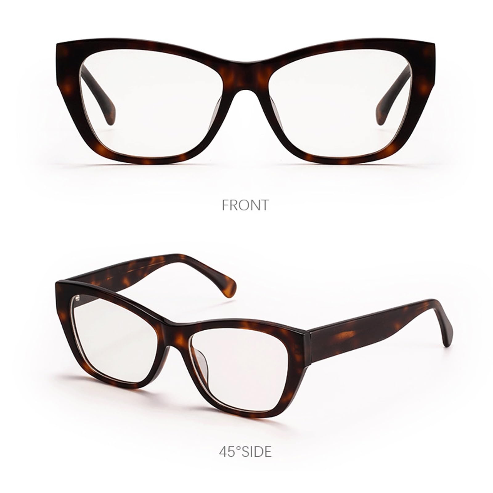 Montature for Occhiali alla Moda Occhiali da Vista Senza prescrizione in Acetato Occhiali Quadrati con Luce Blu for naselli Antiscivolo for Computer(Svart)