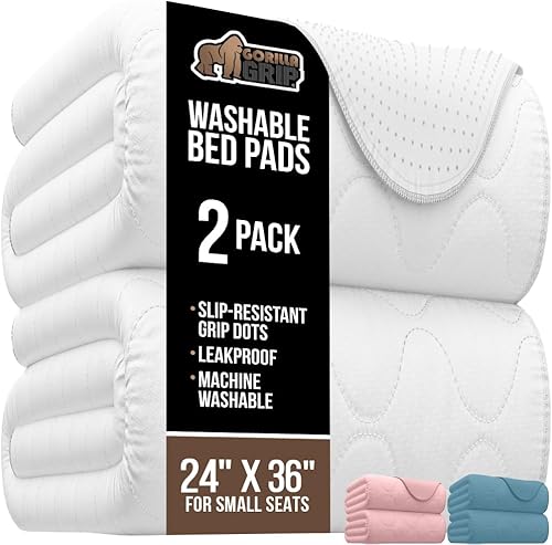 Miniatura 21 de GORILLA GRIP Almohadillas lavables, impermeables, reutilizables, de gran absorción, para incontinencia, a prueba de fugas, protector antideslizante