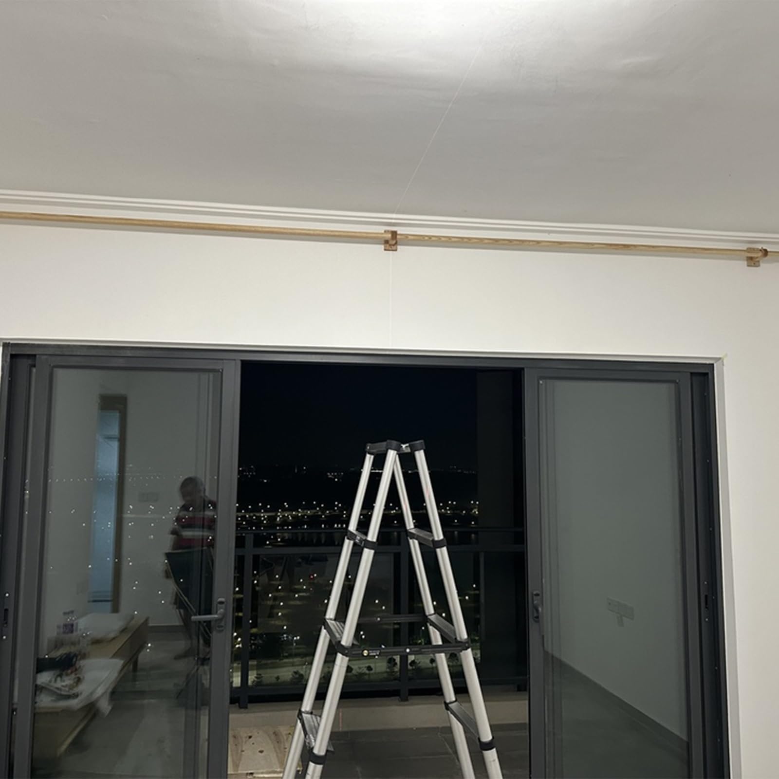 Heavy Du Asta in legno adiubile 90,3126 cm, ideale per camera da letto, cucina e patio, asta singola da 220 cm, decorazione per la casa