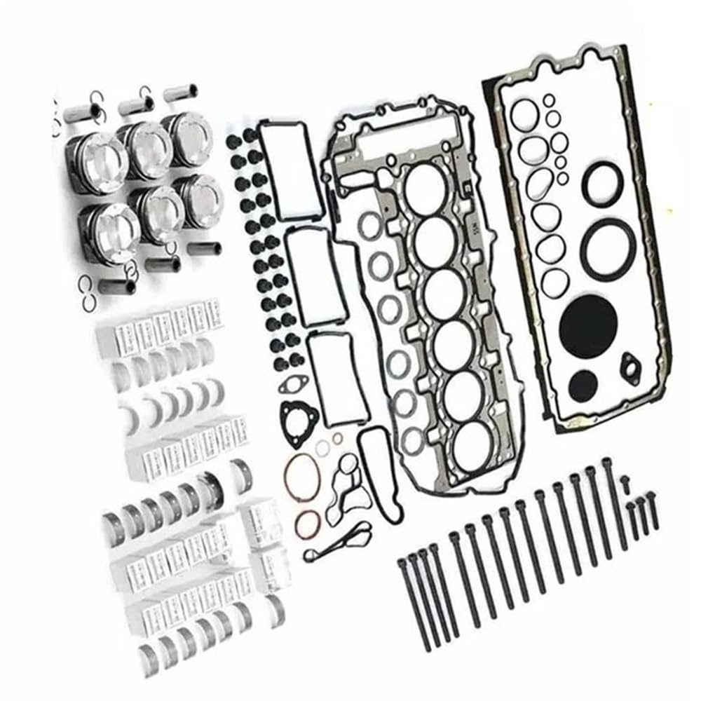 Revisione del motore Ricostruire Kit Guarnizioni Testa Pistone Con Cuscinetti di Biella Bulloni Set Misura for Auto 3.0 L N55B30 135i 335i Z4 X6 L6 3.0L