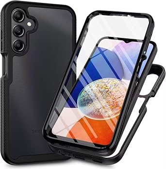 For Samsung Galaxy A36 5G / Galaxy A56 5G Case with Built-in Screen Protector,Shockproof Transparent Clear Cover 360   Full Body Protective Rugged Bumper Slim Phone Case Black