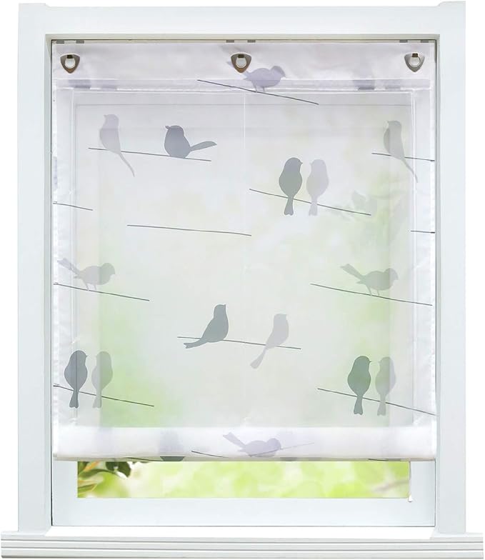 ESLIR Raffrollo Ohne Bohren - Transparent Mit Wellenmuster