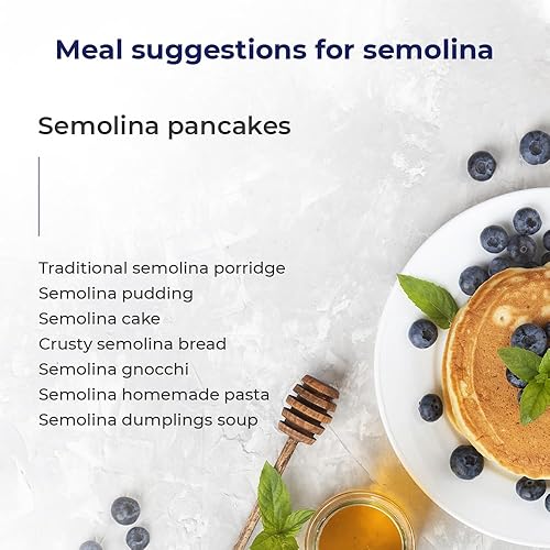 Miniatura 5 de DOMA Harina de sémola 3.08 libras (2 x 1.54 libras)  Gruesa, ideal para masa de pizza de corteza fina, pasta, pan, pudín y gachas de avena