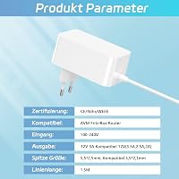 cshare 12V 3A Hálózati Adapter AVM Fritz!Box 7590, 7560, 7530, 7490 és Telekom Speedport Routerekhez - 5.5x2.5mm DC Csatlakozó, 1.5m Kábel,  3