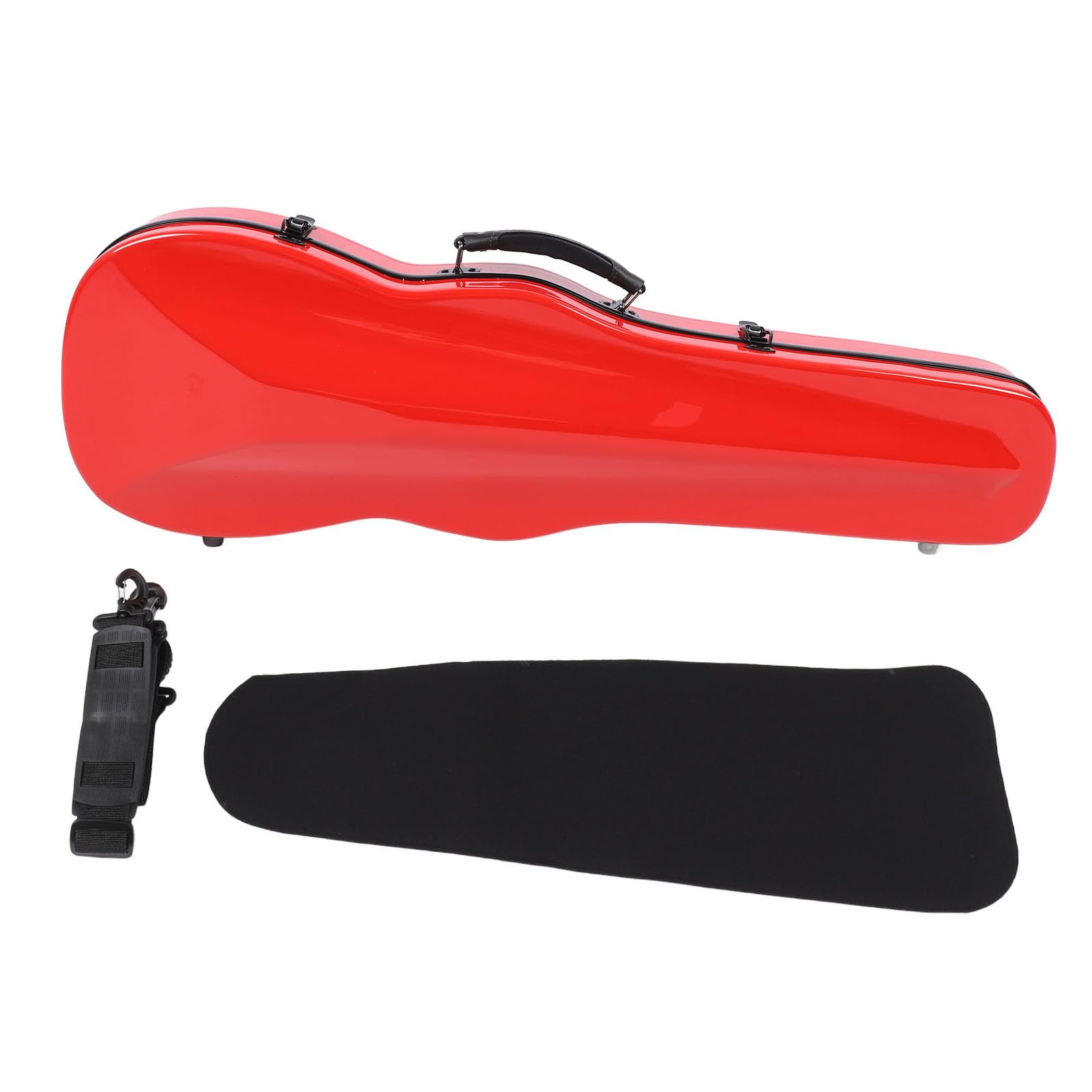 Fabater 4/4 Case di Violino, Scatola di Protezione del Violino in Fibra di Carbonio Rosso, Custodia per Violino Leggera con Igrometro e Spalle Doppie per il Viaggio